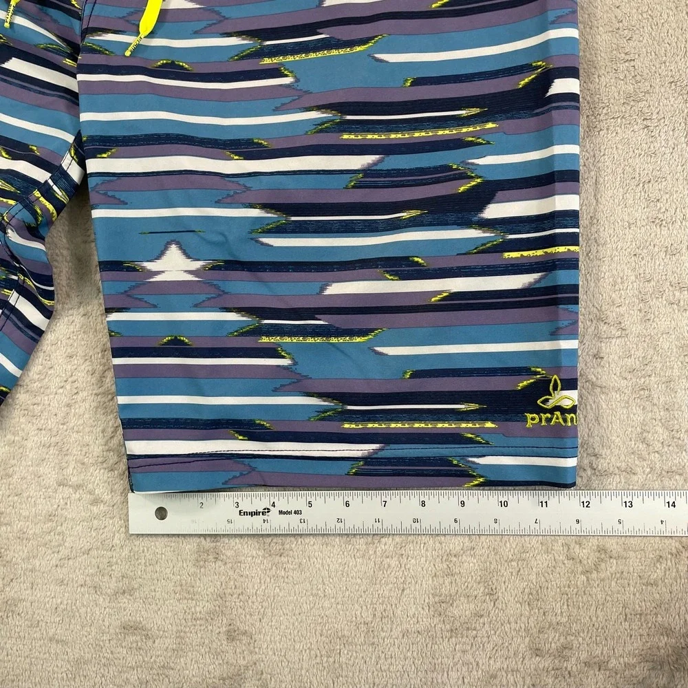 prAna Sediment Swim Board Shorts Men 38 UPF50‎ Zip Pocket Recycled Poly Beach